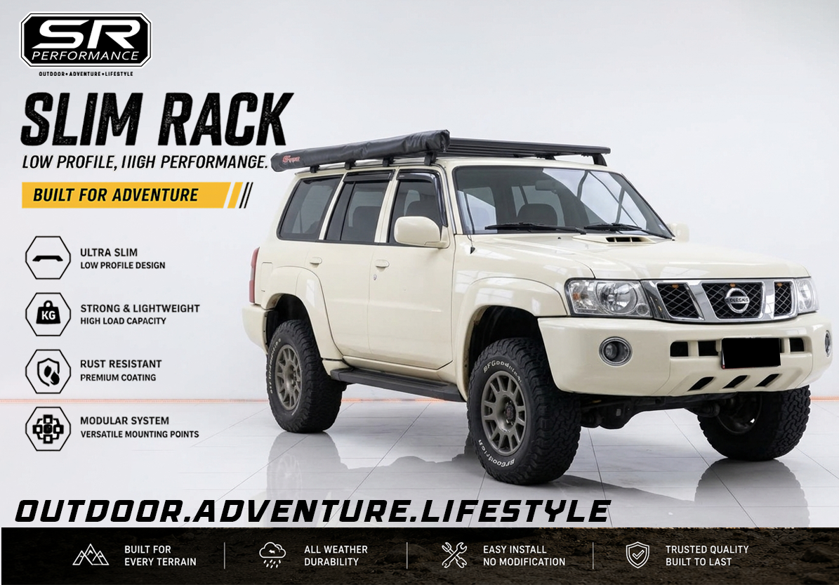 ALUMINUM SLIM RACK LARGE 220X125CM NISSAN PATROL SUPER SAFARI (Y61 / GU GENERATION)
